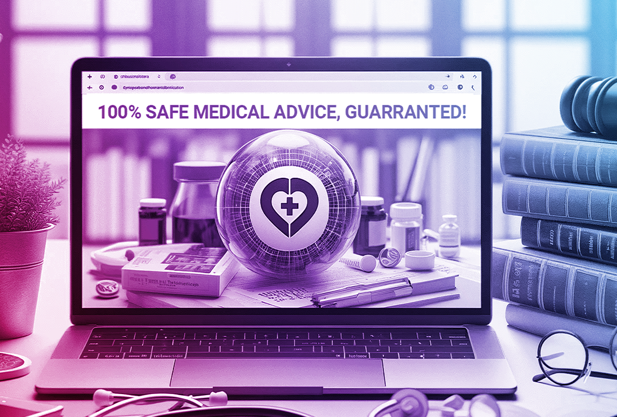 Laptop with a website open showing medical advice.