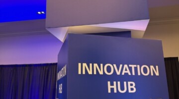 Sign for the Innovation Hub main stage.
