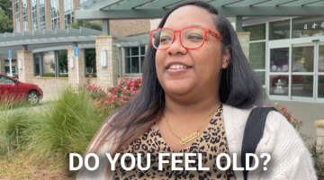 Picture of a woman and the question "Do you feel old?"